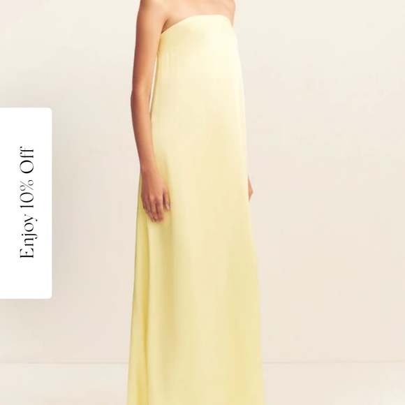 Shona Joy La Lune Strapless Column Maxi Dress in Lemon - Picture 3 of 5
